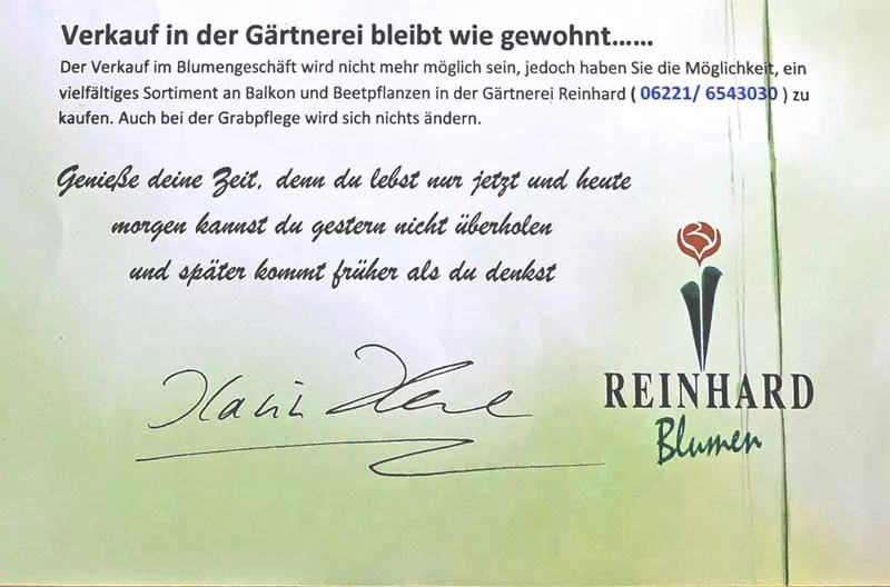 Blumen-Reinhard dankt
